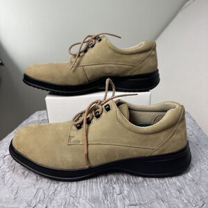G. H. Bass Brown Suede Leather Derby Oxford Shoes Women's Sz 8.5M Lace-Up Tan